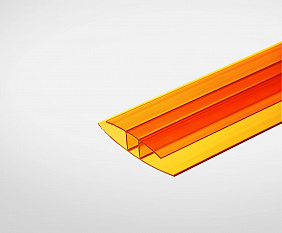 Профиль неразъемный соединительный для поликарбоната 4мм оранжевый 6м