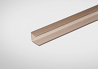 Профиль торцевой для поликарбоната 6мм бронзовый 2,1м Колибри