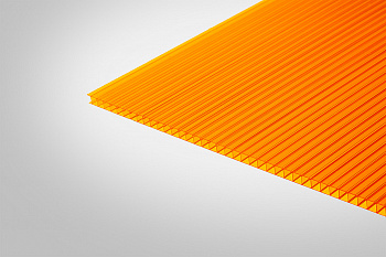 Сотовый поликарбонат Полигаль Практичный оранжевый 55% 4,0 мм 2100x12000 мм