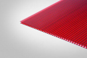 Сотовый поликарбонат КОЛИБРИ красный 16% 6,0 мм 2100x6000 мм