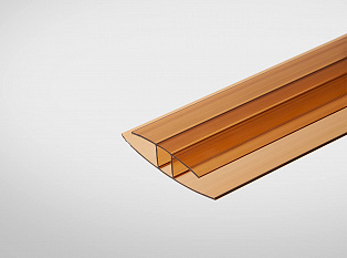 Профиль неразъемный соединительный для поликарбоната 10 мм янтарный 6 м Колибри